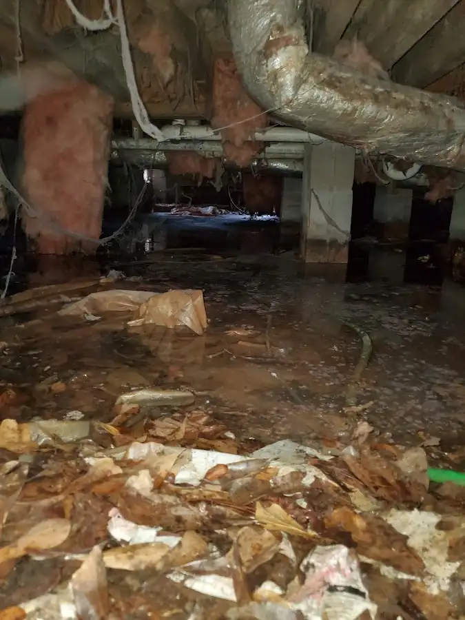 Crawl space flood assessment for Commercial Water Damage Restoration in Oakmont